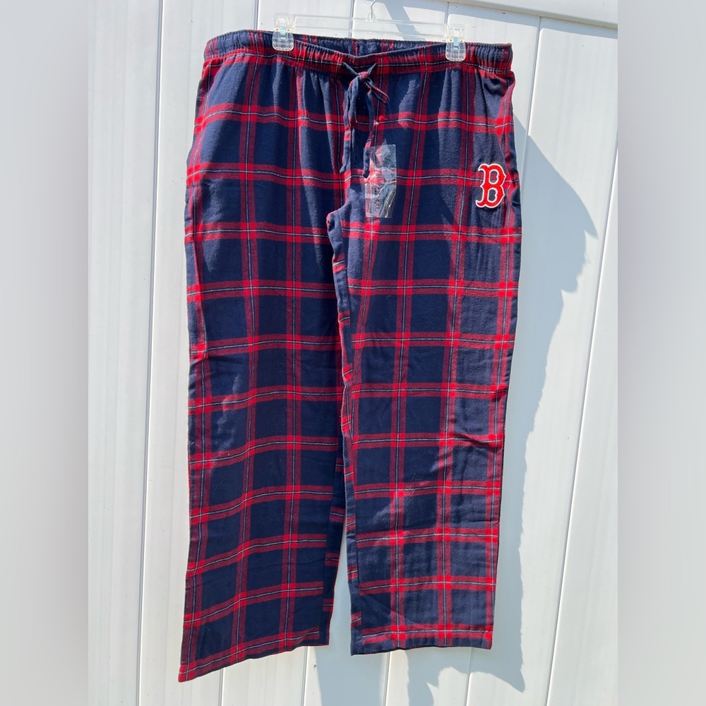 Women's Genuine Merchandise Boston Red Sox Red Plaid Pajama/Lounge Pants Sz XXL